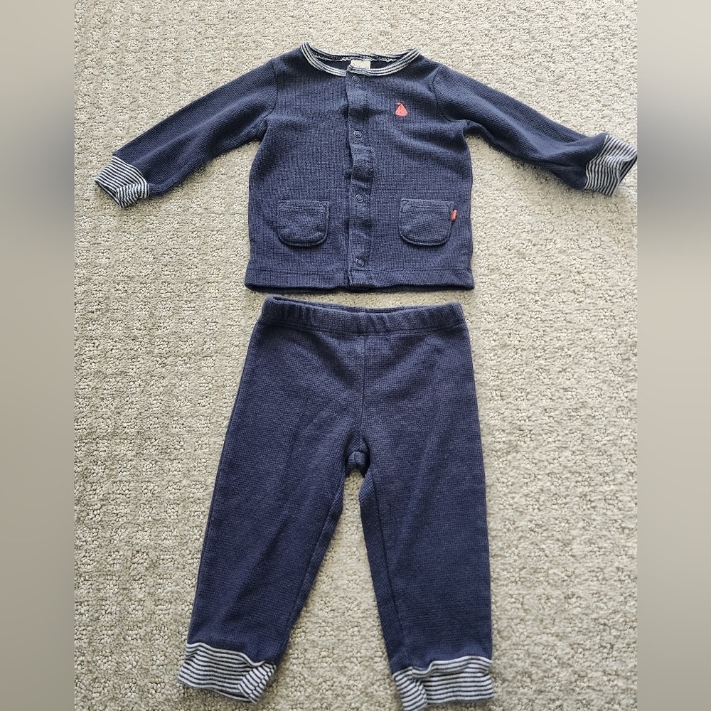 Carter's Baby boy blue sailor outfit‎ matching set size 9 months